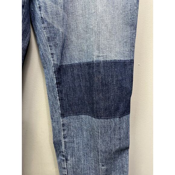 Loft Made And Loved Cropped Denim Patch Jeans Womens size 10/30 High Rise - Picture 6 of 7
